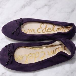 Sam Edelman Dark Purple Flats with Bow